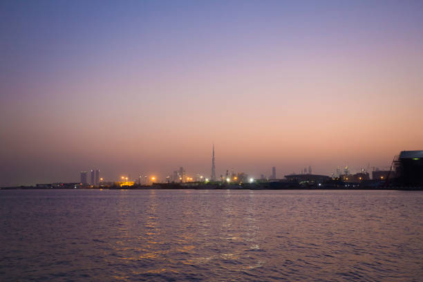 sunset in Dubai city view, United Arab Emirates