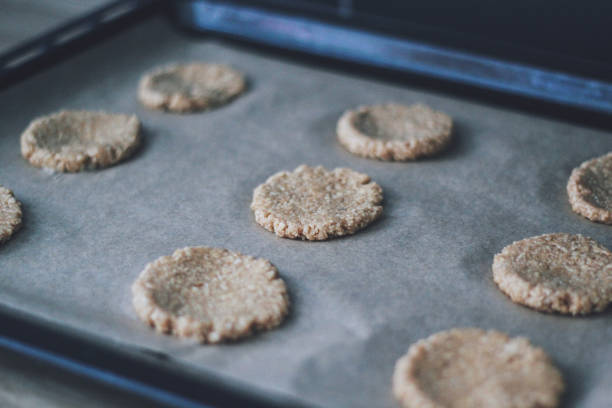 istock Homemade cookies on an oven plate 1386185465