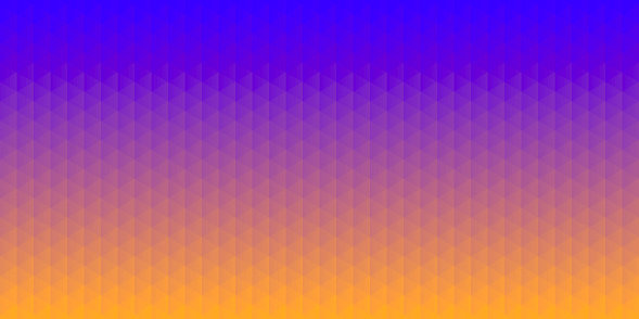 Modern and trendy abstract geometric background. Beautiful mosaic with triangular patterns and a color gradient. This illustration can be used for your design, with space for your text (colors used: Yellow, Orange, Pink, Purple, Blue). Vector Illustration (EPS10, well layered and grouped), wide format (2:1). Easy to edit, manipulate, resize or colorize.