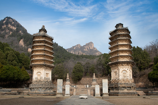ZHEJIANG,CHINA 4 february 2022 - many tourist come to visit Zhaizhai pavillion,locate in Putuoshan island