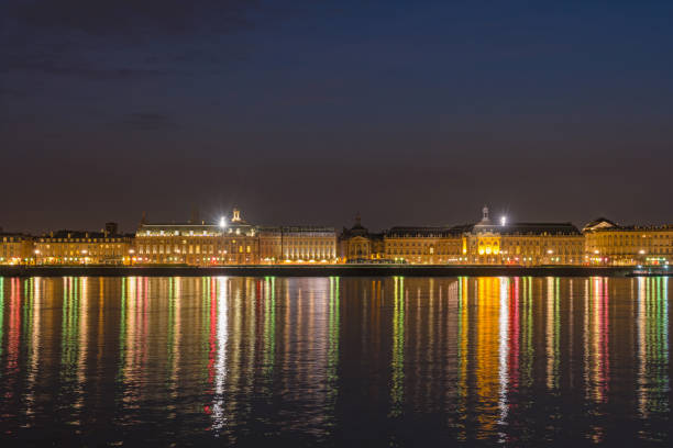 istock Night Scenery in Bordeaux With Bourse Place and Garonne River 1386191403