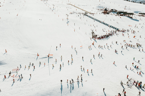 Aerial shot of ski resort