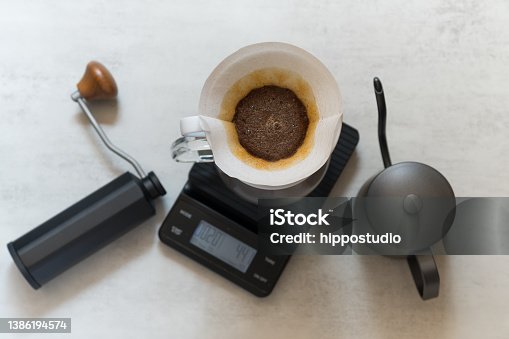 istock Pour over brewing coffee 1386194574