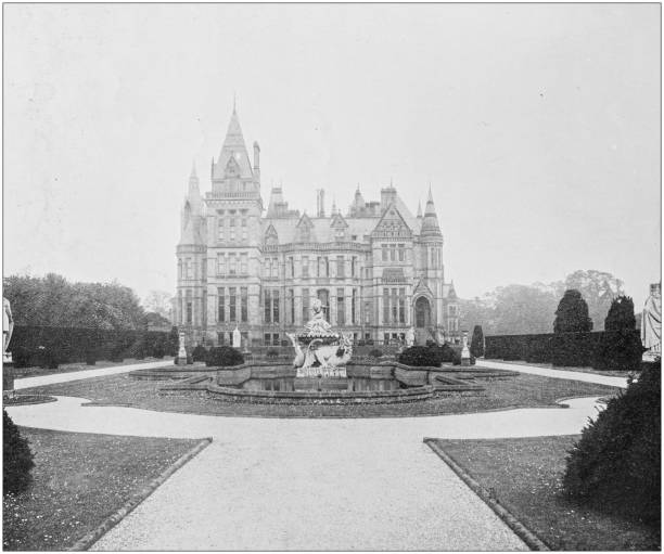 istock Antique vintage black and white photo: Eaton Hall 1386194940