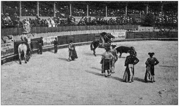 Antique photo: Bullfight Antique photo: Bullfight bullfighter stock illustrations