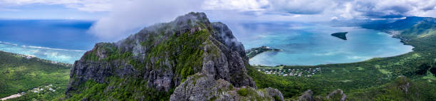 istock Aerialview Le Morne Brabant Mountain - Mauritius. Shot from drone. 1386200112