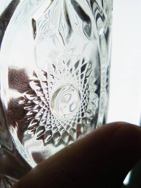 istock Macroscopic photograph of an old translucent glass 1386202448