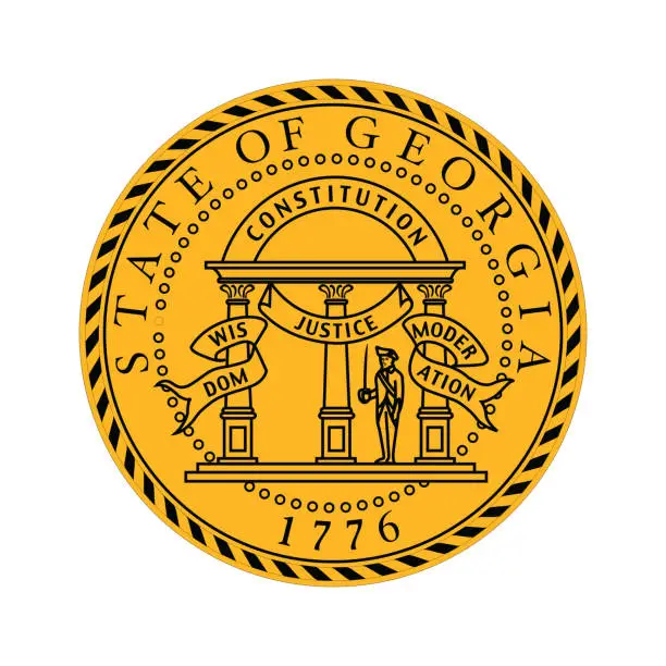Vector illustration of State of Georgian seal flag.