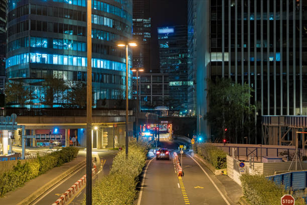 istock Underground Traffic at Night at La Defense Business District 1386214935