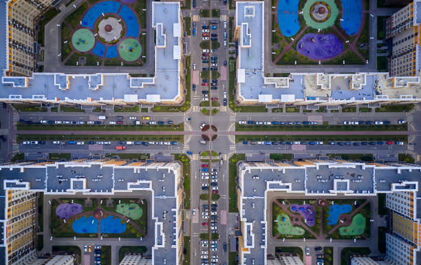 istock Crossroad inside residential area from above 1386216255