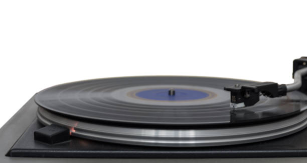 istock Vinyl Record Player with a spinning vinyl record. 1386216466