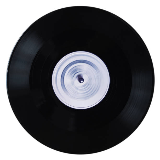 istock Black vinyl plate on a white background. 1386216705