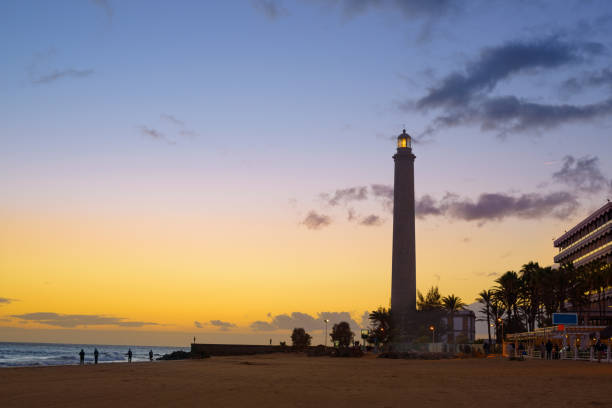 istock Lighthouse in Maspalomas (El Faro de Maspalomas) on Gran Canaria island after beautiful sunset 1386219812