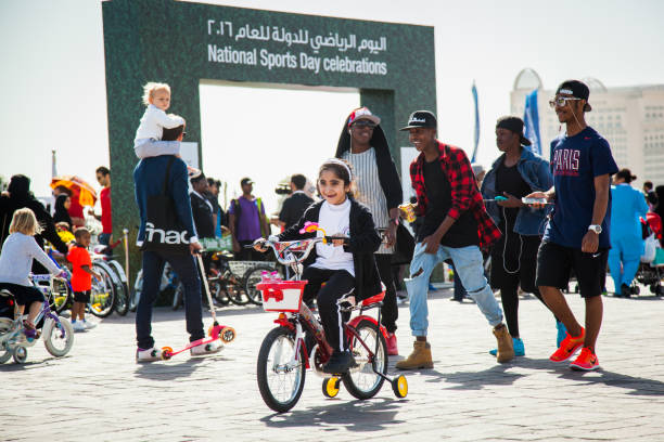 Doha ,Qatar-February 14,2016 : Cultural diversity festival in Katara for celebration Qatar National Sports.