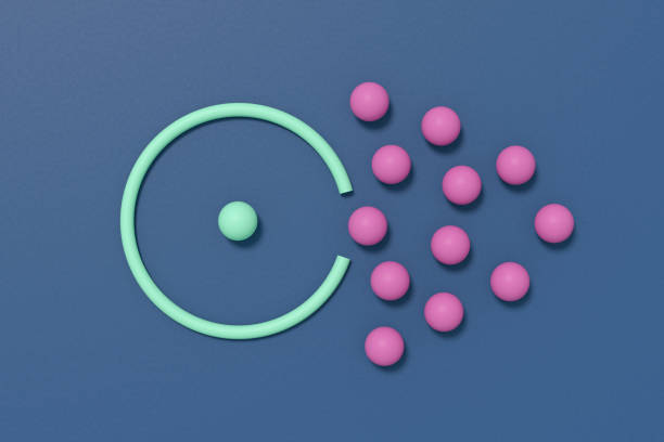 istock Teamwork, leadership, business, strategy concept, 3d rendering spheres and circle 1386221397
