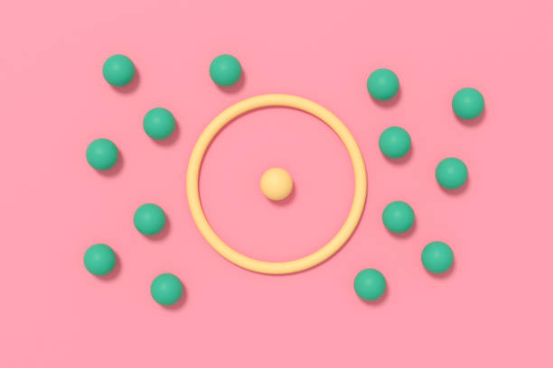 istock Teamwork, leadership, business, strategy concept, 3d rendering spheres and circle 1386221463