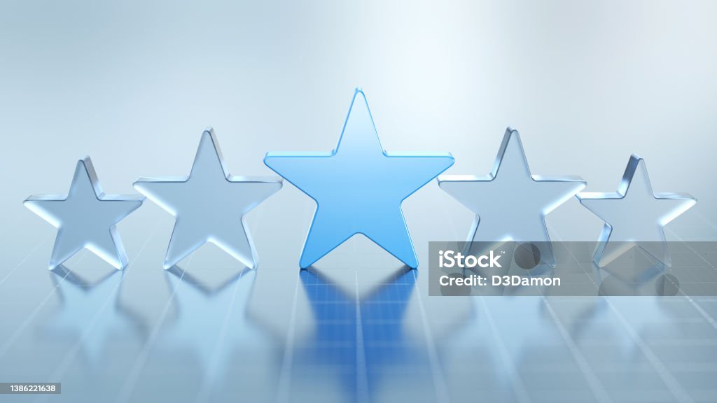 Blue star with glass stars Perfection Stock Photo