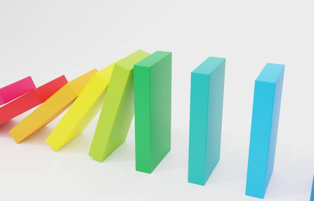 istock Cute and simple rainbow-colored domino 3D image 1386229053
