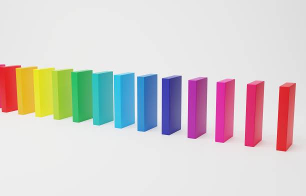 istock Cute and simple rainbow-colored domino 3D image 1386229670