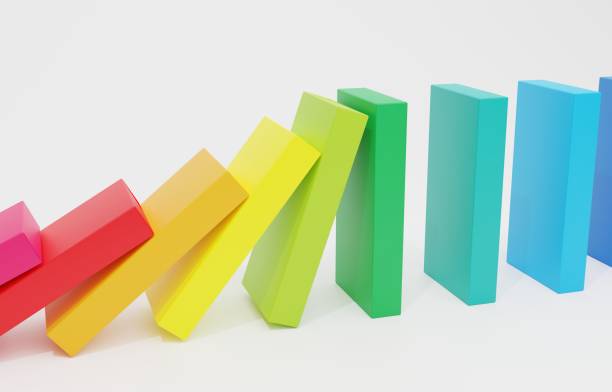 istock Cute and simple rainbow-colored domino 3D image 1386231068