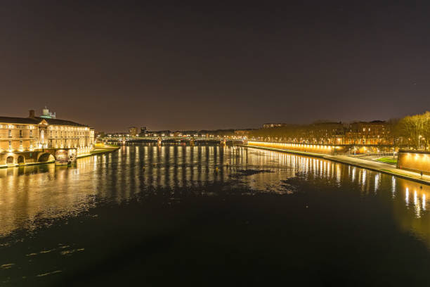 istock Toulouse at Night With Reflections on Garonne River From New Bridge 1386235667
