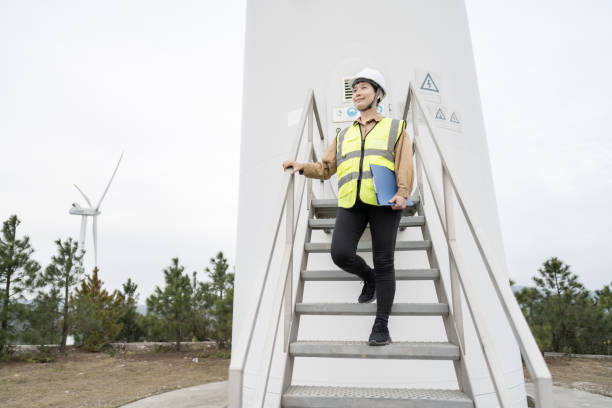 A senior power station engineer working on a sunny day in the Rietgraaf area of Nijmegen in the Netherlands