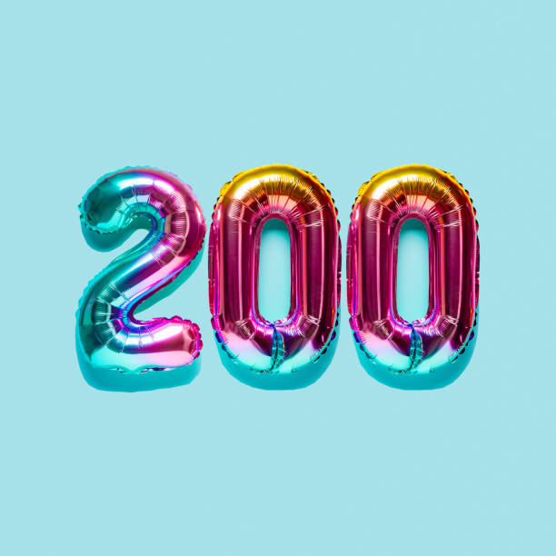 istock Rainbow foil balloon number. Top view. 1386240151