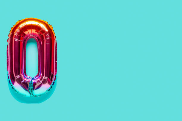istock Rainbow foil balloon number. Top view. 1386240198