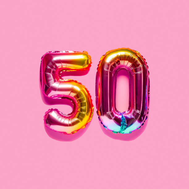 istock Rainbow foil balloon number. Top view. 1386240207