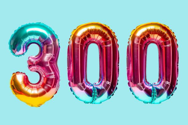 istock Rainbow foil balloon number. Top view. 1386241243