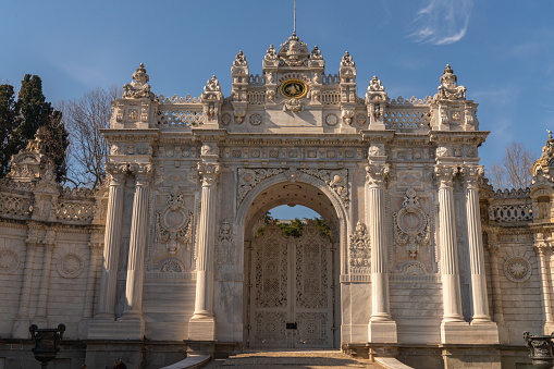 Dolmabahce sultan palace. Tourism and sightseeing in Istanbul. Captured on March 2021.
