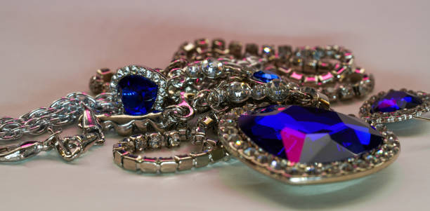 istock Silver chain for costume jewelry as a background image with copy space photographed 1386250588