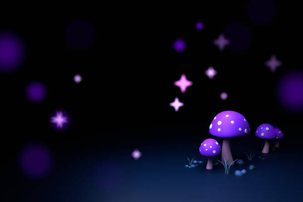 Cute mushroom 3D rendering vegetables icon
