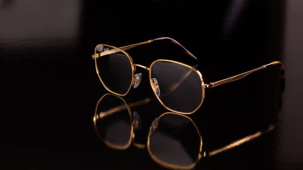 istock Glasses isolated on black background 1386255552