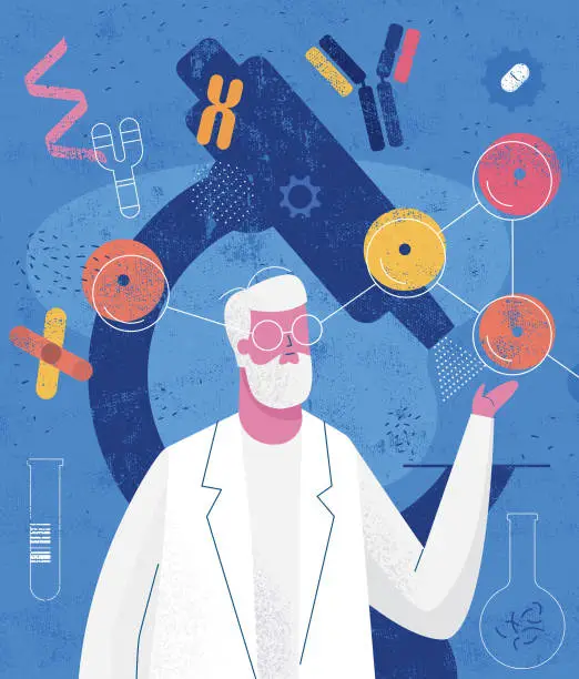 Vector illustration of Biochemist