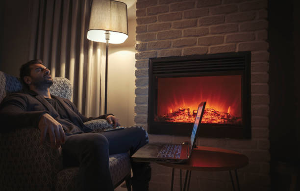 istock Working late at night, taking nap on the couch 1386268354