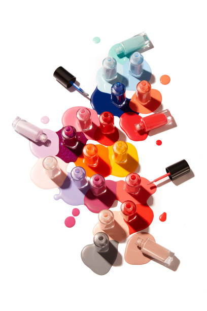 istock Colourful nail polish splatter 1386270085