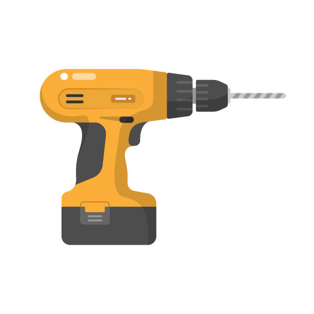 Drill Machine Flat Design. Scalable to any size. Vector Illustration EPS 10 File. drill stock illustrations