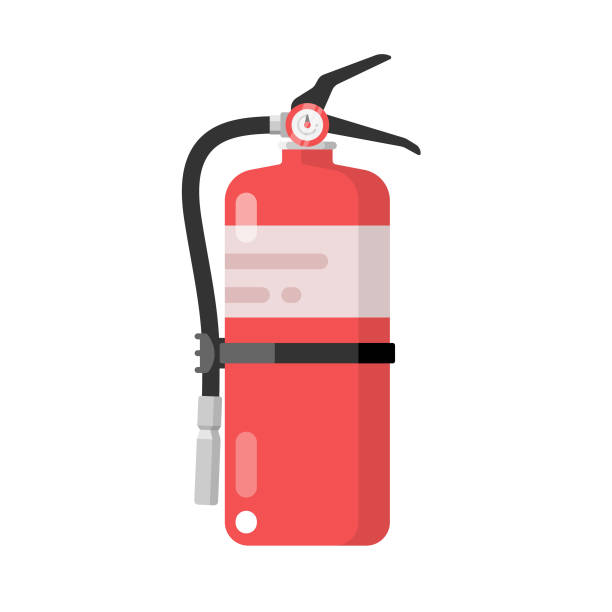 fire extinguisher icon vector design on white background. - 滅火筒 幅插畫檔、美工圖案、卡通及圖標