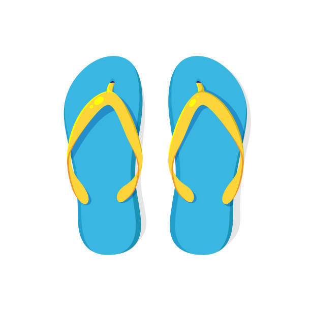 pantoffel icon vektor design. - salzwasser sandalen stock-grafiken, -clipart, -cartoons und -symbole