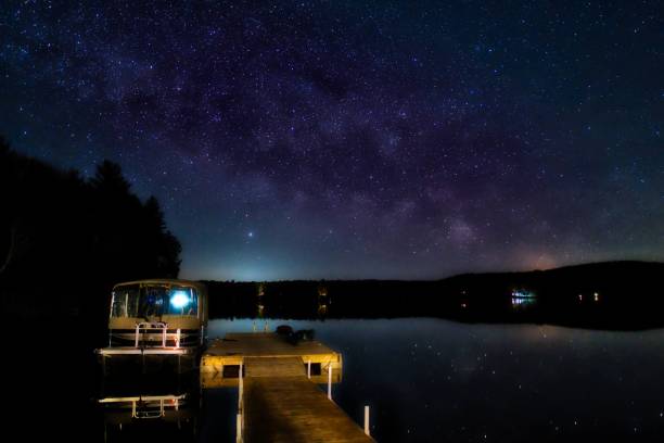 istock Milky Way at night from the cottage 1386275058