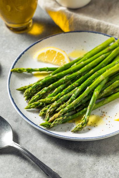 istock Homemade Organic Steamed Asparagus 1386280485