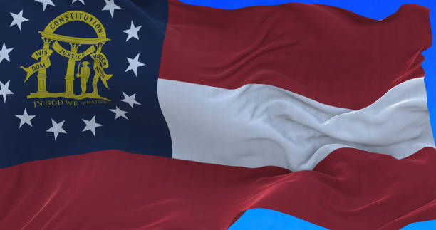 istock State of Georgian flag. 1386282202