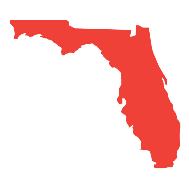 フロリダ州地図アイコン - florida点のイラスト素材／クリップアート素材／マンガ素材／アイコン素材