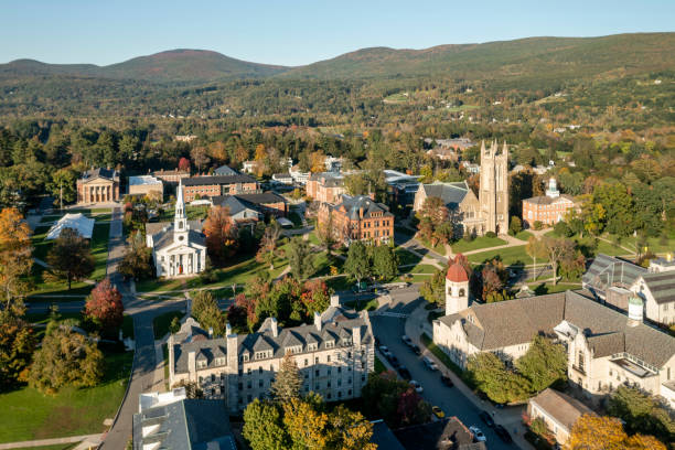 williams college aerial - berkshire hills imagens e fotografias de stock