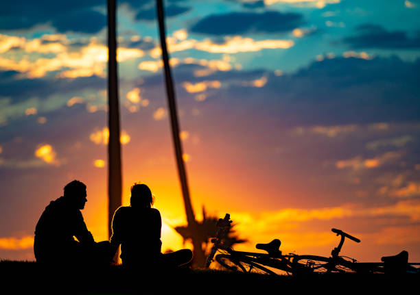 istock Couple at sunset beach in Santa Monica 1386285942