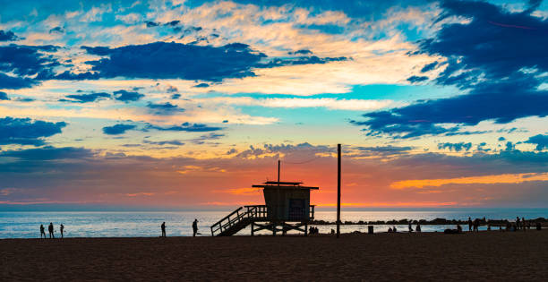 istock Lifeguard cabin on beach in Santa Monica 1386286050