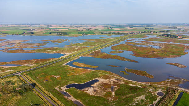 istock Salt marsh and coastline  - aerial view 1386287655