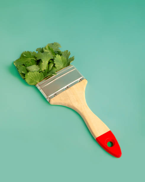 istock Paint brush made of parsley creative combination 1386289616