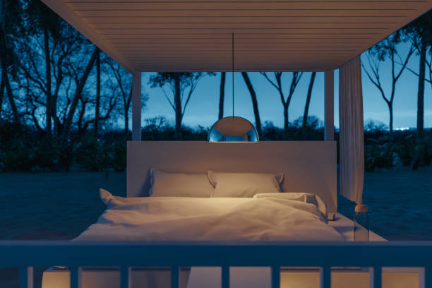 istock 3d rendering of wooden patio with comfortable bed at sand beach 1386292932
